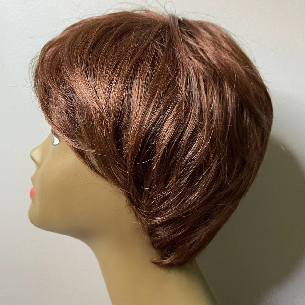 HairCube Blond Unicorn Short Brown Synthetic Wig Layered Pixie Costume Everyday